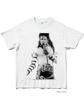 マイケル・ジャクソン（Michael Jackson）｜Kevin Cummins撮影の写真をプリントしたフォトTシャツ ホワイト