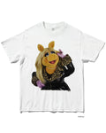 ミス・ピギー（Miss Piggy）をプリントしたグラフィックTシャツ ホワイト